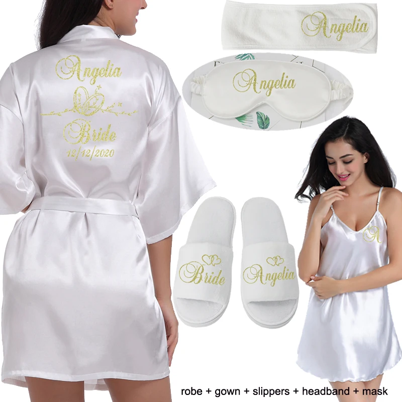 Кимоно из искусственного шелка с логотипом на заказ женское свадебное кимоно для