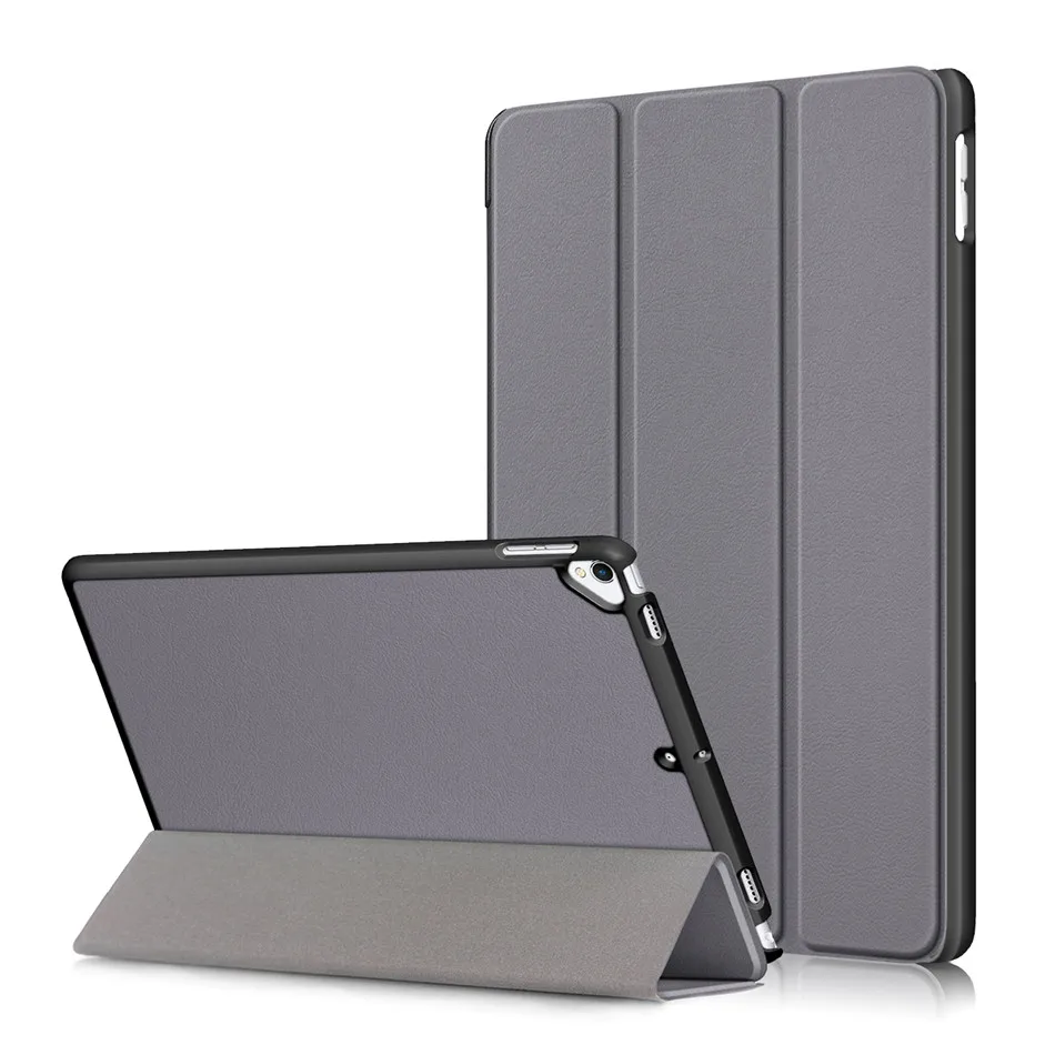 Серый Чехол для iPad 10,2 7-го поколения A2200 A2198 A2232 Smart Cover Funda Магнитная Складная подставка оболочка+ защита экрана+ ручка - Цвет: Серый