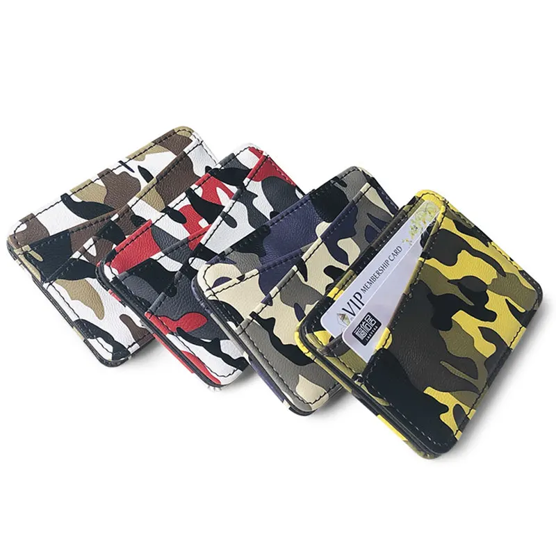 

New Unisex PVC Card Package Creative Camouflage Printed PU Leather Coin Bag Portable Multifunction ID Passport Case Card Bag