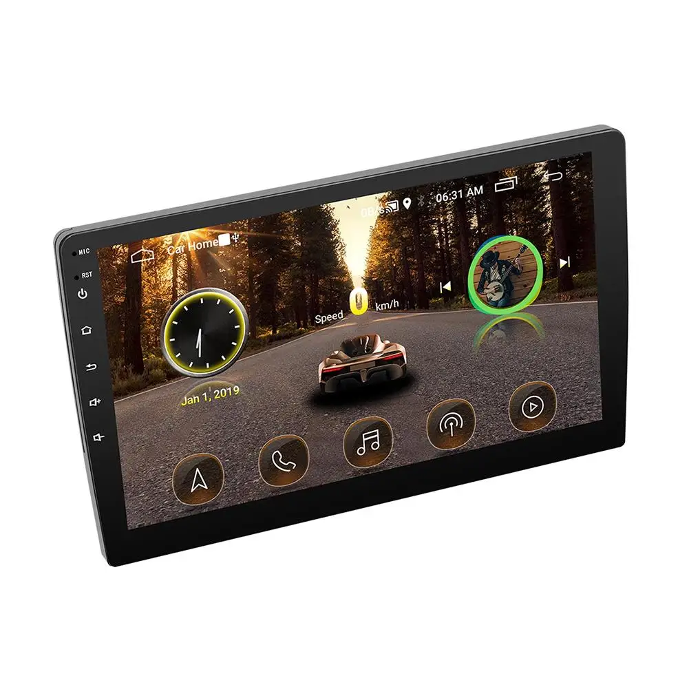 Автомагнитола 9/10. 1 дюймов Android 8,1 16G памяти HD сенсорный экран Bluetooth gps навигация wifi доступ в Интернет радио