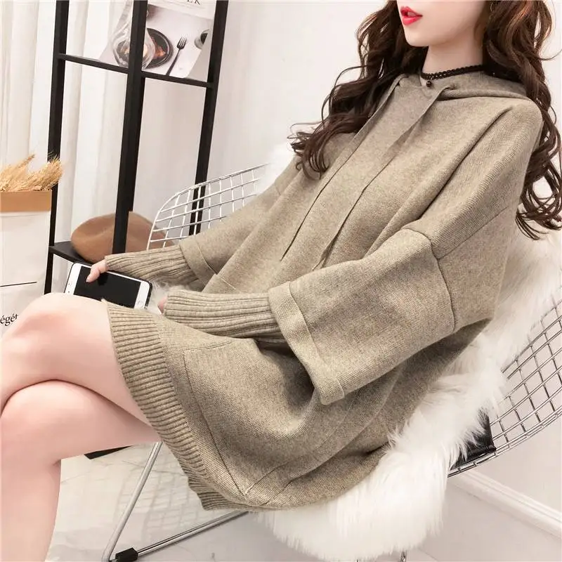 

spring/autumn women sweaters computer knitted sweates pullover women elastic clothing fake two piece students sweaters hooded
