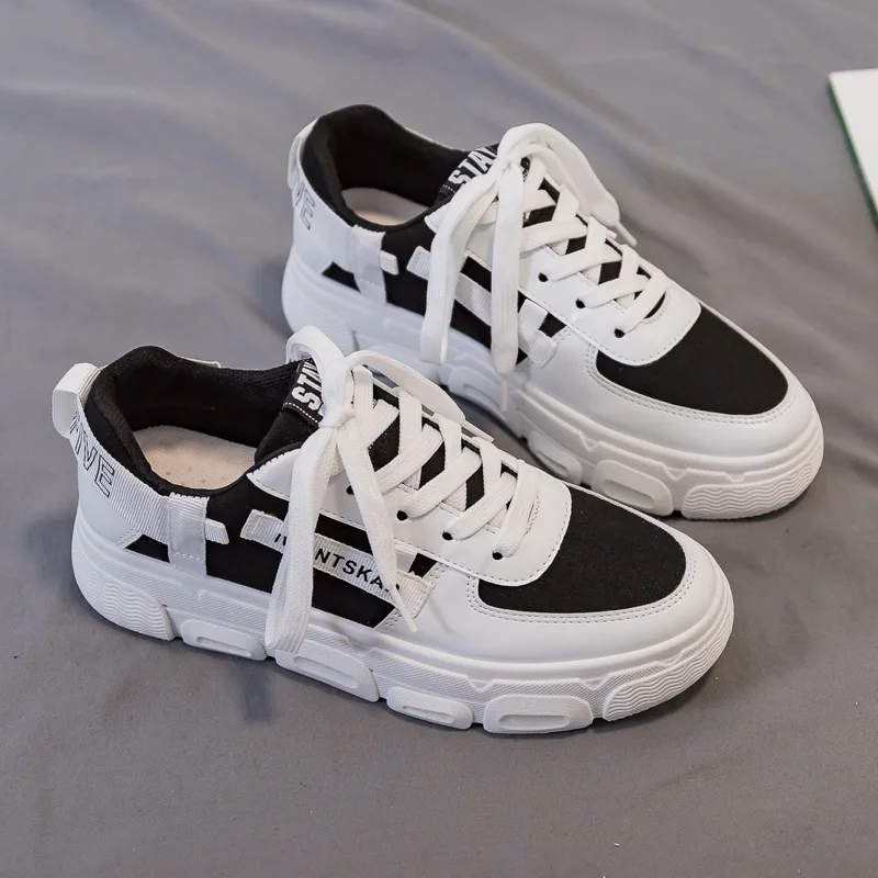 

2021 Black Sneakers Women Autumn New Ladies Vulcanized Shoes Breathable Sports Basket Femme Casual Platform Sneakers Women