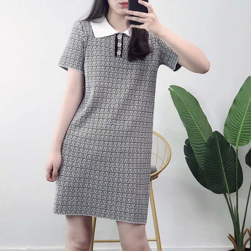 

Женское трикотажное платье из вискозы, винтажное прямое платье-футляр с коротким рукавом, элегантное офисное платье, лето 2021