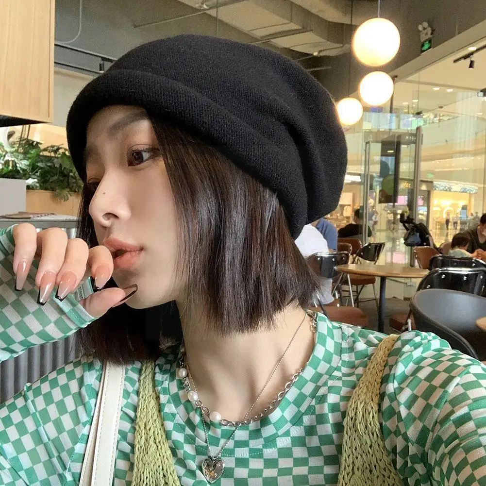 

Новинка, шерстяная вязаная шапка со складками, женские облегающие шапки, Модные дышащие уличные мягкие теплые шапки, Лидер продаж W3d3