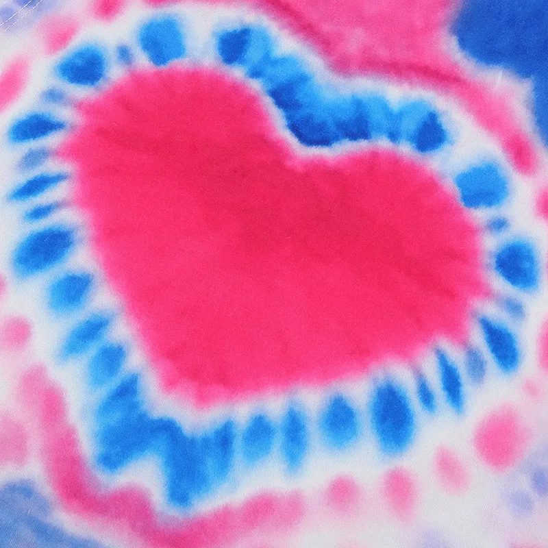 

Y2K EGIRL 90s Streetwear Tie Dye Heart Sleeveless Tank Tops Y2K Fashion O-neck Printing Crop Tops Party Outfits Spring Vests New