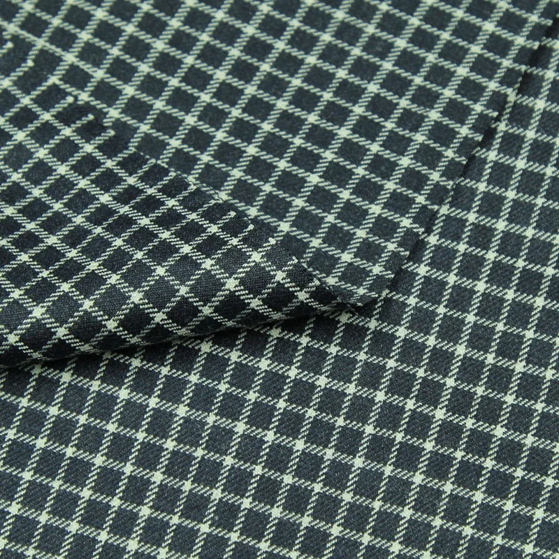 Navy blue geometric plaid design British style wool worsted blended fabric WF216 | Дом и сад