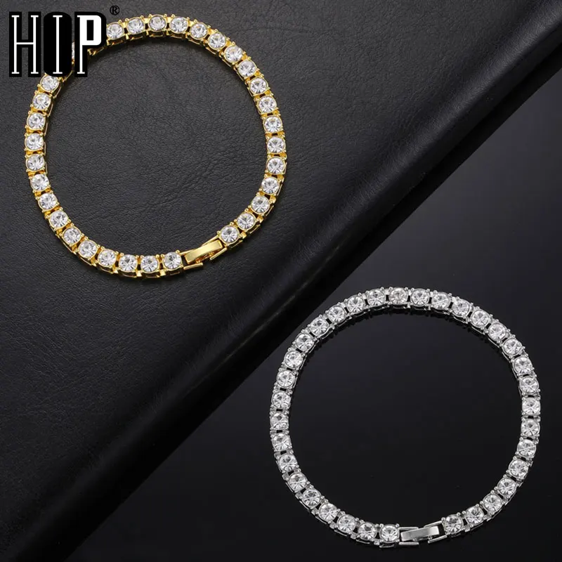 

Браслет-цепочка унисекс, Теннисный браслет в стиле хип-хоп 3 мм 4 мм 5 мм, с фианитами, украшение для мужчин и женщин