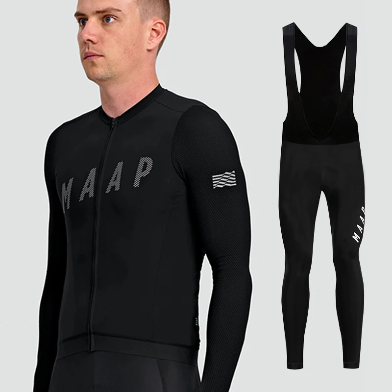 

New 2022 Maap Spring Autumn Cycling Jersey Sets Long Sleeve Men Pro Team Warm Breathable Sets MTB Outdoor Clothes Ropa Ciclismo