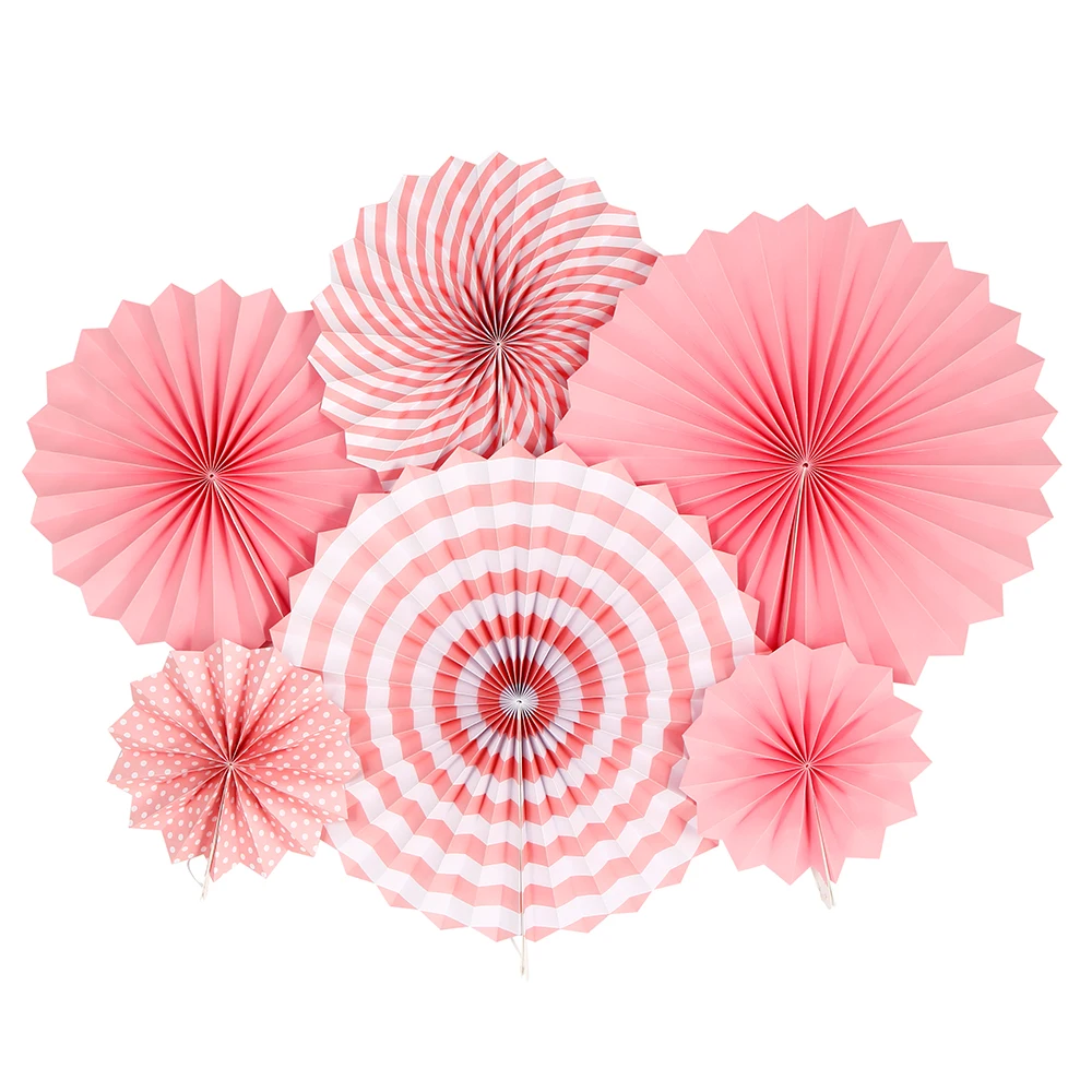 Light Pink Set 6 шт./компл. " 12" 1" Смешанная Размеры фиолетовый/светильник с надписью «розовый» висит Бумага вентилятор для дня рождения Свадебная вечеринка украшения - Цвет: Light Pink Set