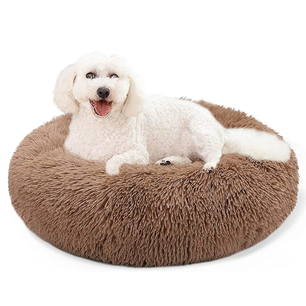 

Pet Dog Bed Super Soft Kennel Round Fluffy Cat House Warm Indoor Comfortable Sleeping Cushion Mat Sofa Washable Puppy Long Plush