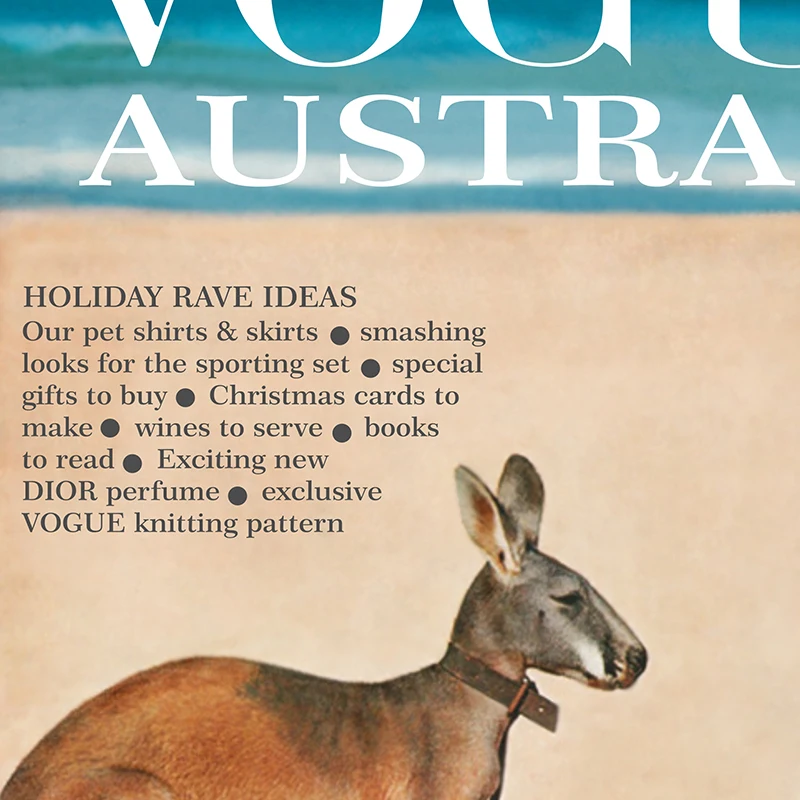 Vogue Cover Australia 1964 плакат и печать модная женщина кенгуру фотография холст живопись