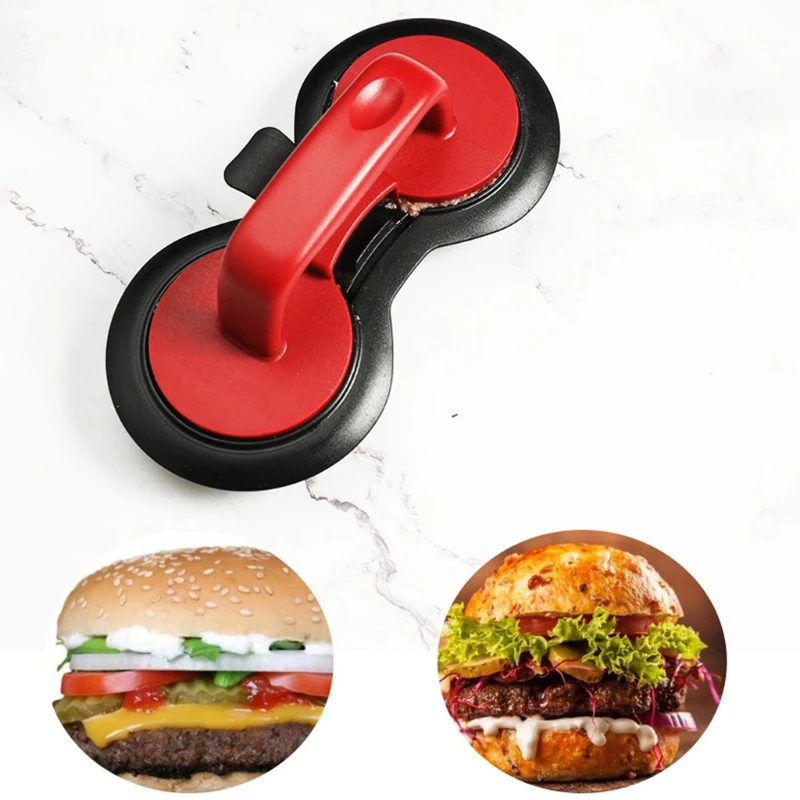 

New Double Hole Hamburger Maker Press Mold Round Shape Non-Stick Chef Cutlets Meat Beef Burger Mould for Kitchen Home Tool