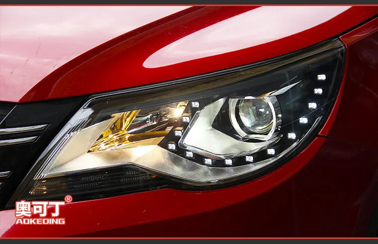 Фара для автомобиля VW Tiguan 2009-2012 Tiguan головной светильник s противотуманный светильник s дневной ходовой светильник DRL H7 светодиодный Биксеноновая лампа автомобильные аксессуары