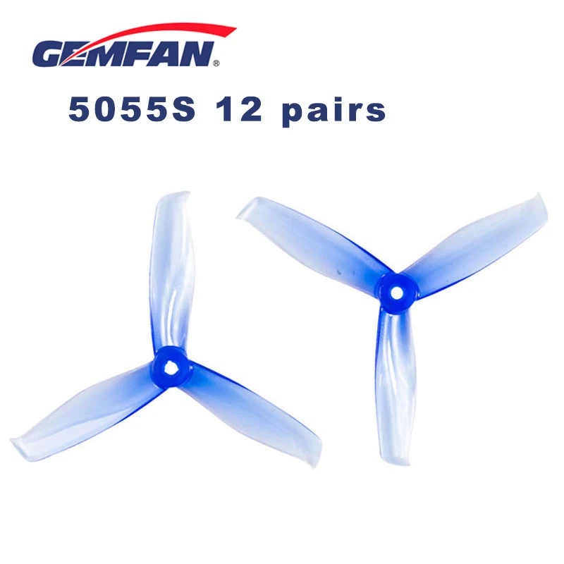 12 пар Gemfan Hulkie 5055S 5055 5 дюймов CW CCW 3 Лопасти Пропеллер для системы POPO RC Дрон FPV