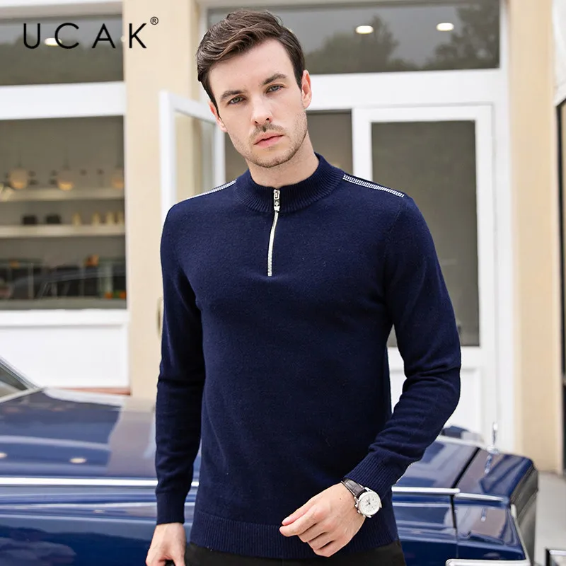 UCAK фирменные повседневные мужские свитера 2019 уличная мода тренд толстые теплые
