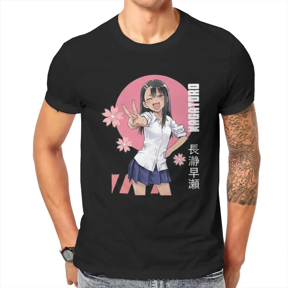 

Футболка Nagatoro с надписью Don't Toy with Me, Новое поступление, графическая Мужская Летняя одежда в стиле панк, хлопковая Футболка в стиле Харадзюку