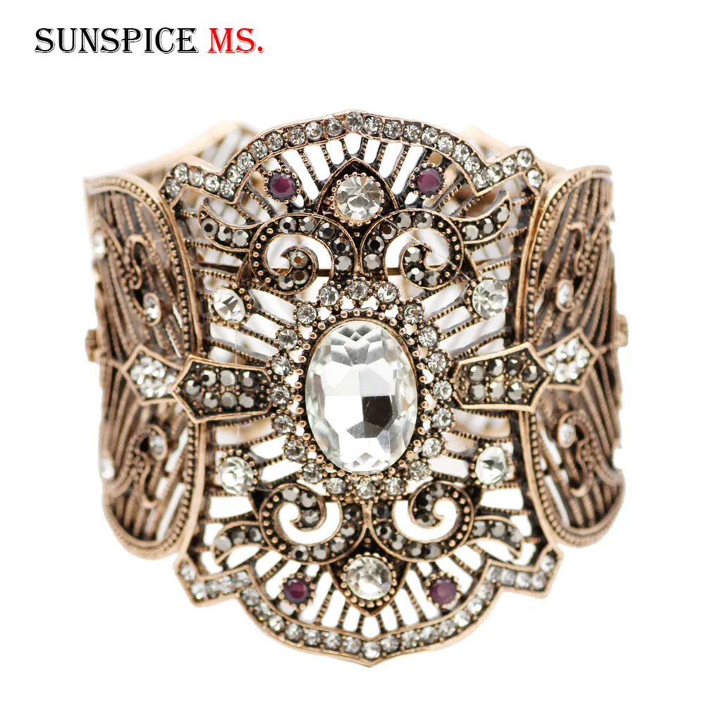 Женский винтажный браслет манжеты SUNSPICEMS в турецком и этническом стиле