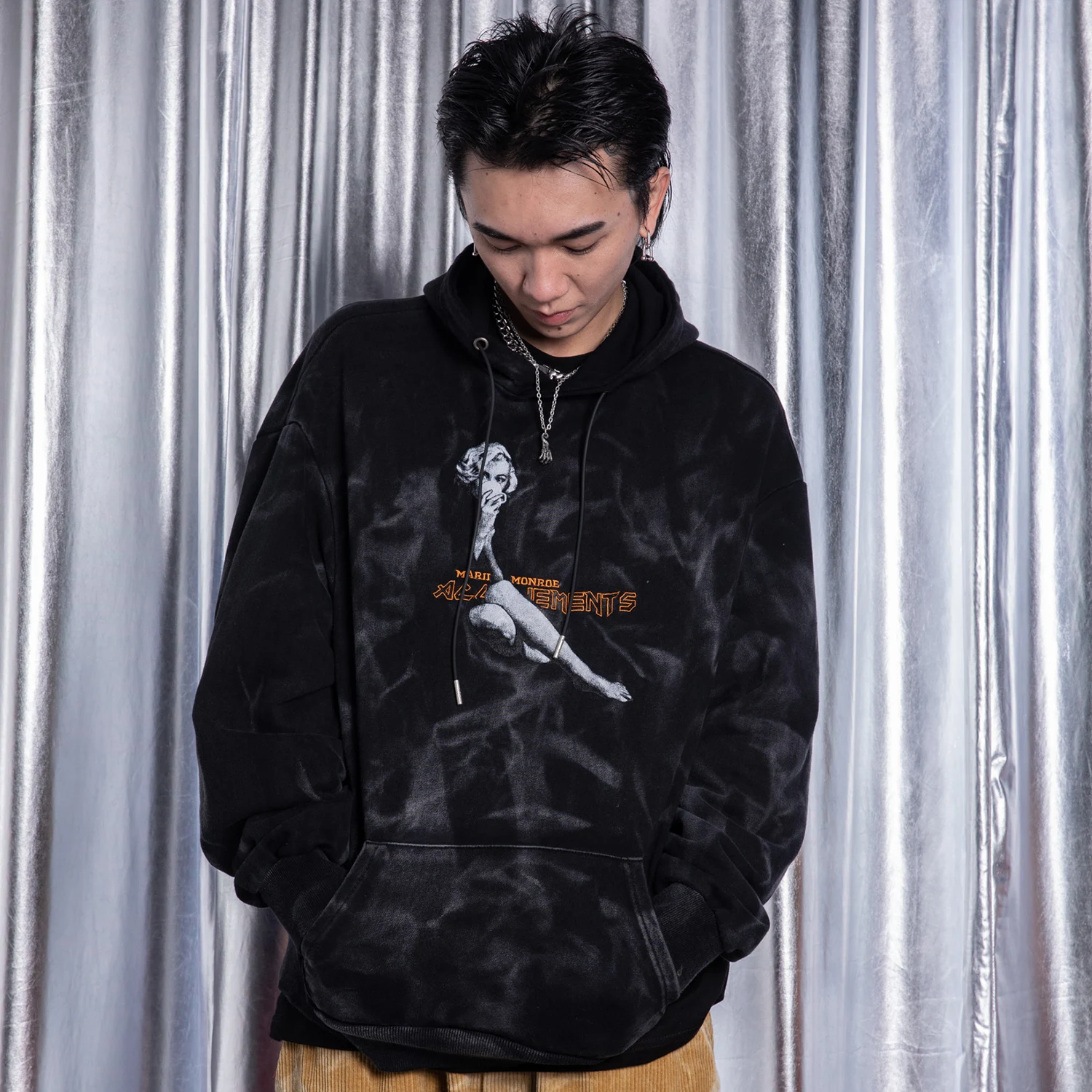 Мужская толстовка с капюшоном Aelfric Eden хлопковая флисовая в стиле хип-хоп эффектом