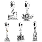 Браслет Pandora из серебра 925 пробы с подвеской в виде Эйфелевой башни