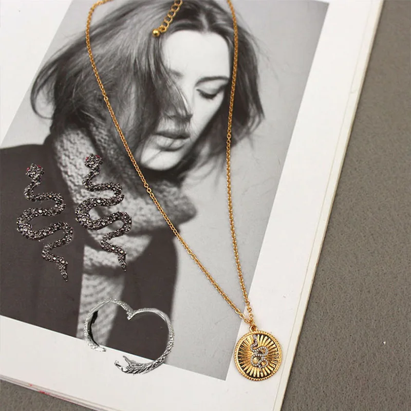 Новая мода 3 шт./компл. ожерелье серьги форма змеи ювелирные наборы для женщин в