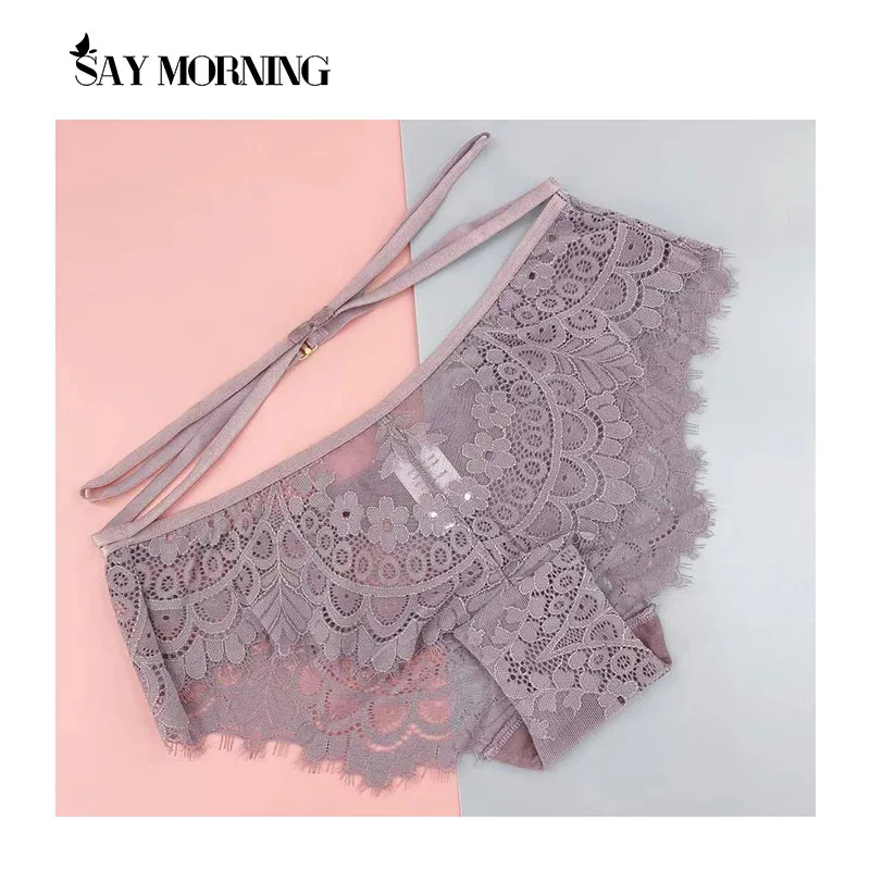 Женские кружевные трусики SAY MORING розовые дышащие с вырезами трусы для девушек |