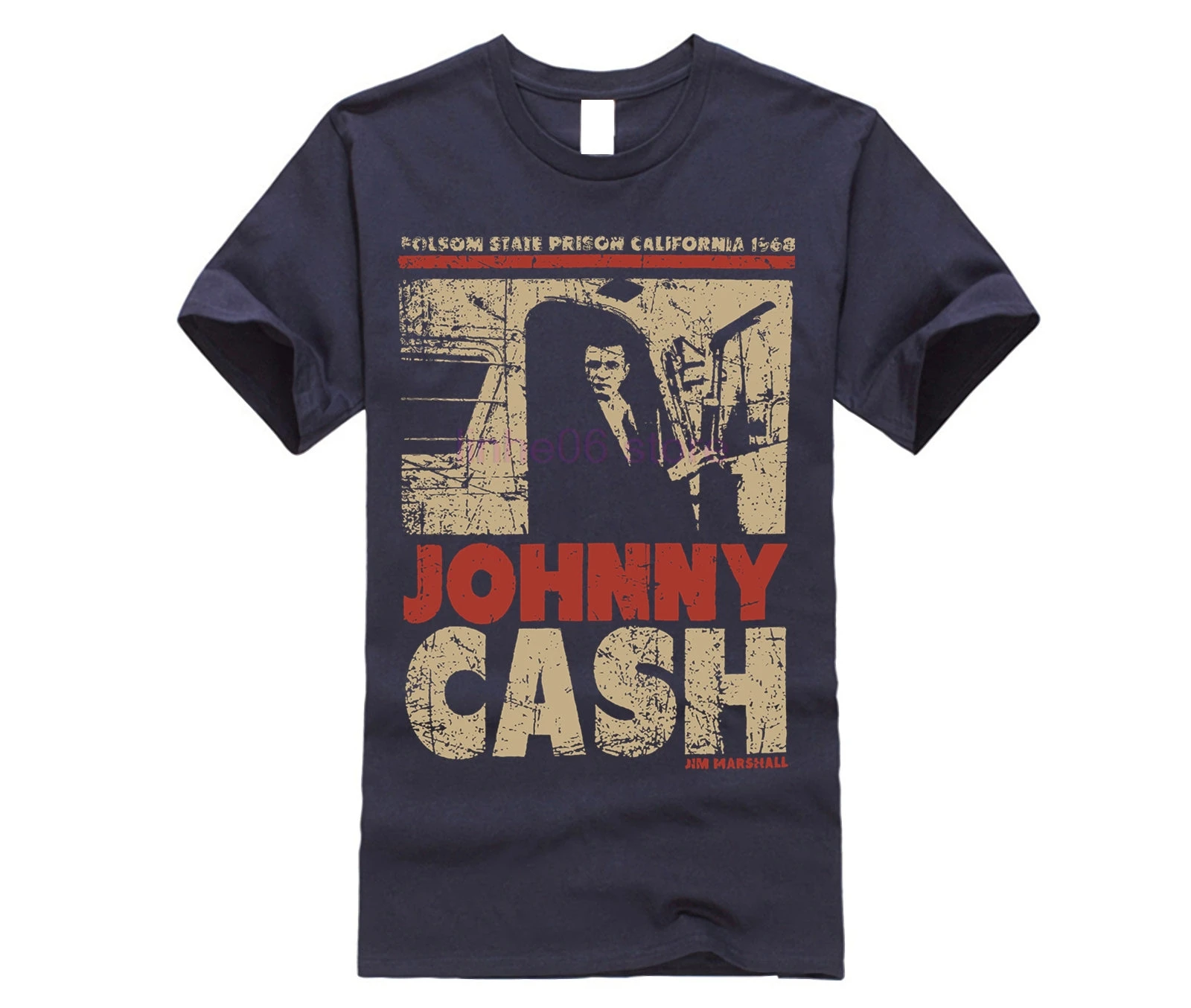 Подлинная Черная футболка с принтом Джони кэш S 3XL новая мужская коротким рукавом