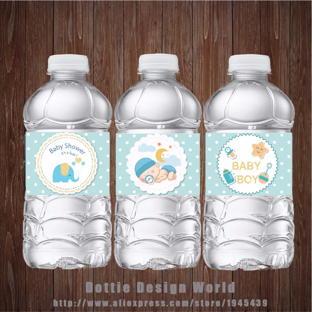 20 шт. мятный узор в горошек для мальчиков душа бутылки воды этикетки