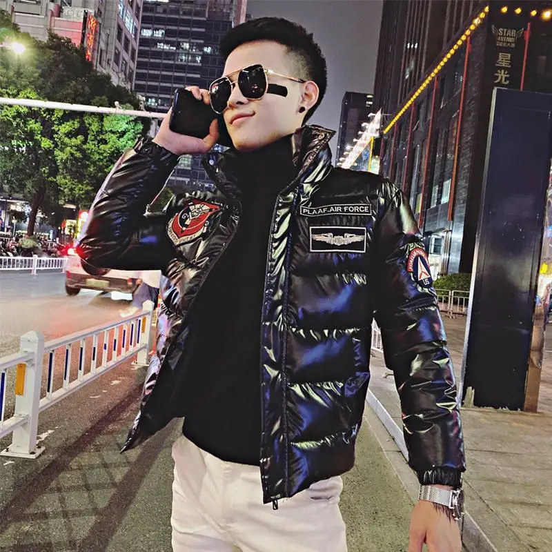 

Autumn and winter men's jacket social spirit guy 2020 new padded cotton jacket down cotton-padded jacket