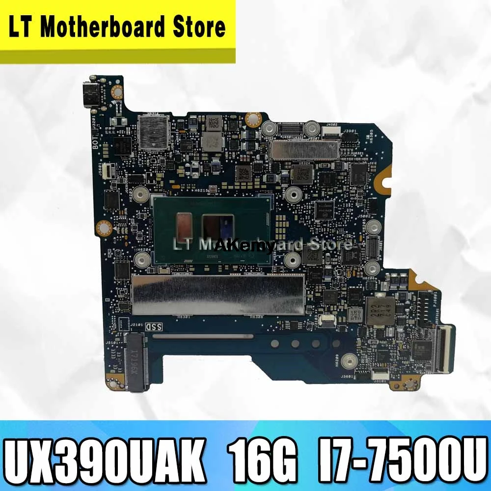 Akemy для Asus ZenBook 3 UX390 UX390U UX390UA UX390UAK материнская плата ноутбука i7 7500 CPU 16 Гб RAM 100%