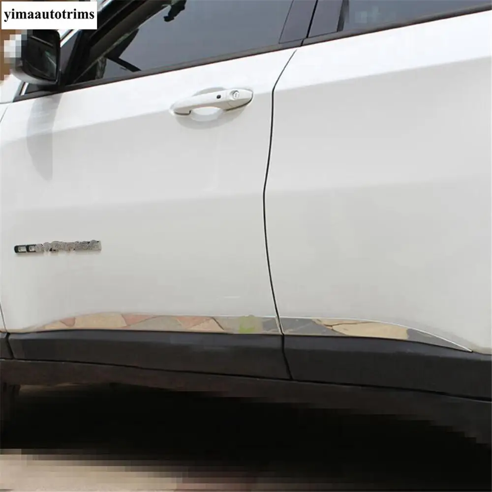 Внешние молдинги для задних и дверей Jeep Compass 2017 - 2021 из нержавеющей стали |
