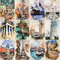 5d diy diamond painting scenery cross stitch full square round drill famous buildings diamond embroidery home decor manual gift