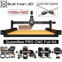 black 1515 queenbee pro cnc machine full kit linear rails upgraded screw driven engraver with enhanced tingle tension system