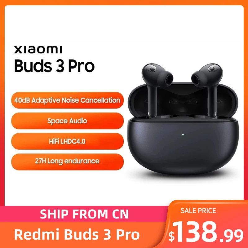 

Xiaomi Buds 3 Pro True Wireless Earbuds Noise Cancellation/Space Audio/HiFi LHDC4.0/3 Mic In-ear Earphones Sports Music Headset