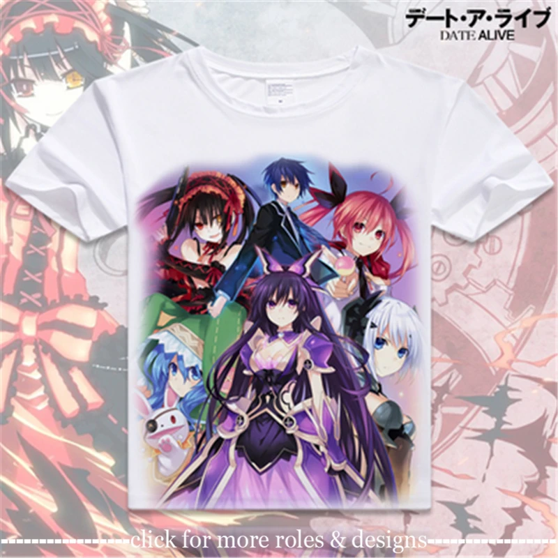 

Date A Live Kurumi Tokisaki Cosplay Costume Cloth Adult Kids Child Short Sleeve T Shirt T-shirt