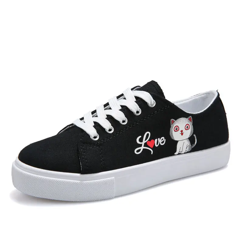 

Spring and Autumn Breathable Women Canvas Shoes 2020 New Low-top Ladies Casual Shoes Sneakers Shallow Women Flats