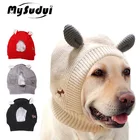 Теплая зимняя Осенняя шапка с ушками, милые рождественские аксессуары для домашних животных для маленьких и больших собак, Забавный костюм, одежда, бульдог