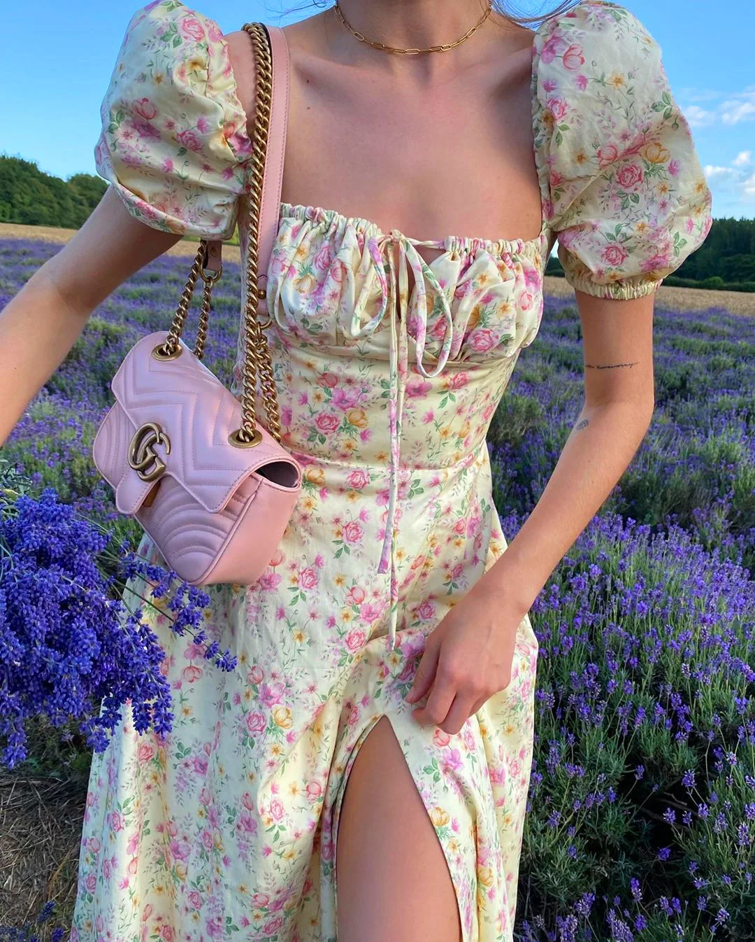 

Sexy Floral Print Dress Women High Split Party Dresses Puff Short Sleeve Elegant Lace Up Club Dress Laides Summer Maxi Dresses