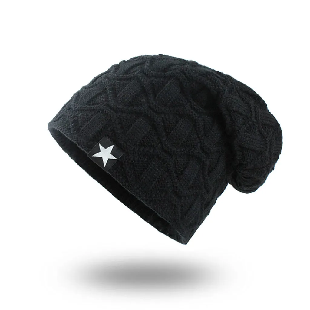 Зимняя кепка мужская шапочка из спандекса полосатая вязаная конфетная уличная