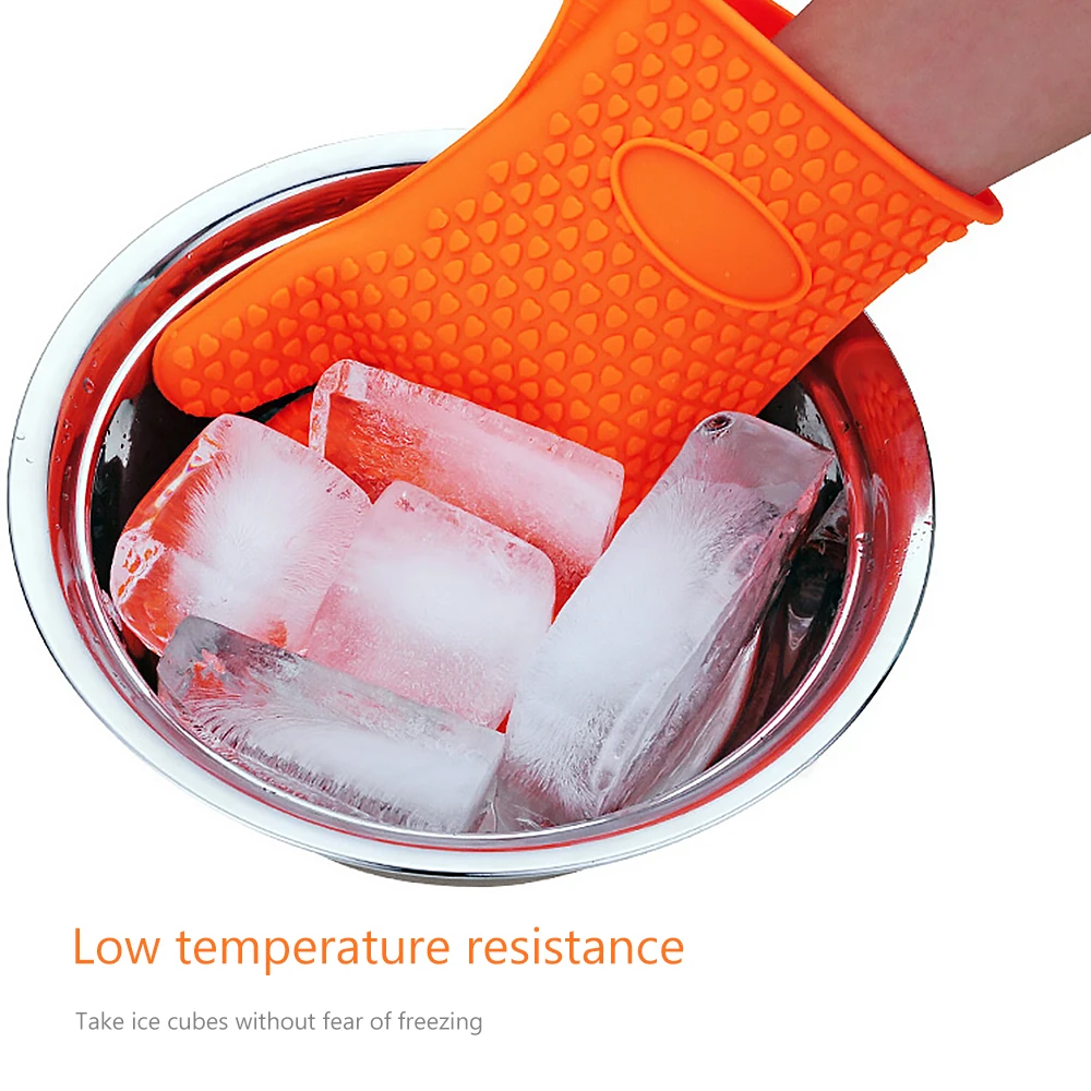 

Thick Heat Resistant Silicone Glove BBQ Grill Gloves Kitchen Barbecue Oven Cooking Mitts Grill Kitchen Gloves Household Tool