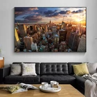 Настенная картина с изображением пейзажа Нью-Йорка, носветильник