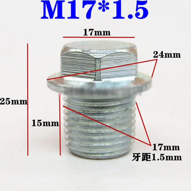 Болты с фланцевой головкой M13 M15 M17 винтовой дренажный болт для масла длина 15 мм 2