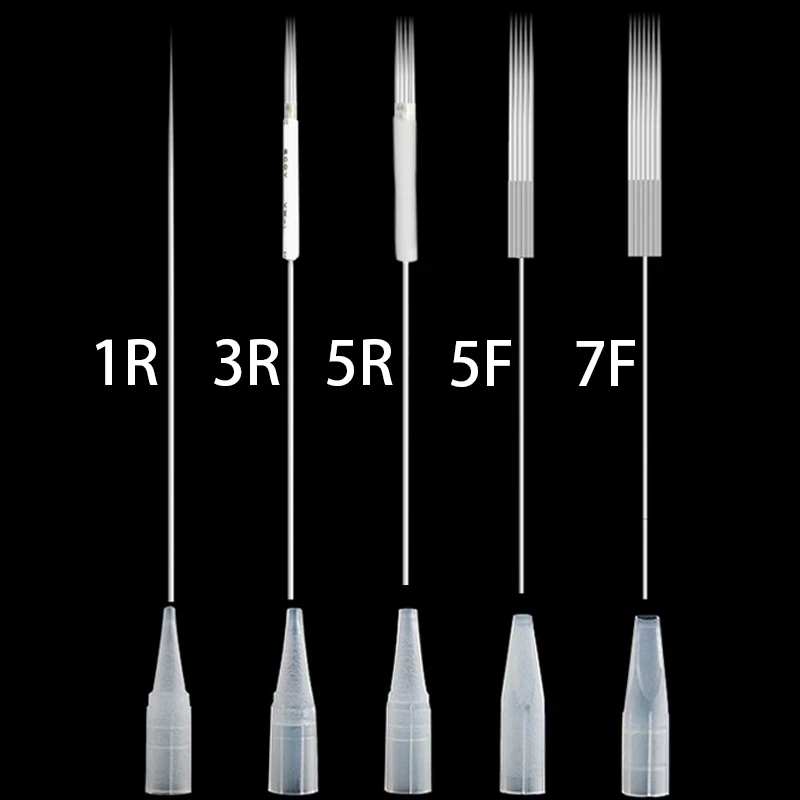 

100pcs 1RL/3RL/5RL/5F/7F Disposable Sterilized Tattoo Needles and Needle Tips Professional Tattoo needles for Permanent Makeup
