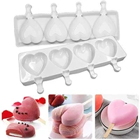large size ice cream mold heart shape silicone popsicle form maker ice lolly moulds ice cube tray for party bar kitchen tools
