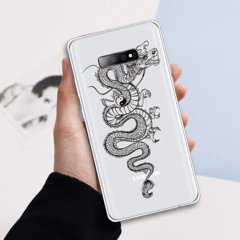 

dragon chinese cool Phone Case Transparent For Samsung Galaxy A71 A21s S8 S9 S10 plus note 20 ultra