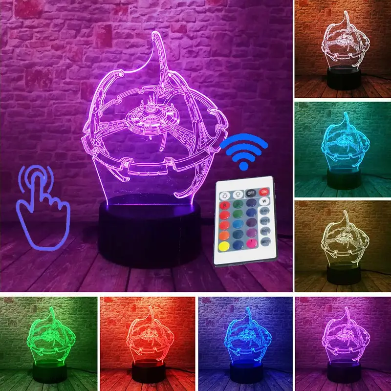 RC and Touch Switch Звездные войны Дарт Вейдер фигура 3D иллюзия светодиодный светильник Красочный ночник светится в темноте ночь Дарт Вейдер Маска Модель игрушки - Цвет: RC and Touch Switch