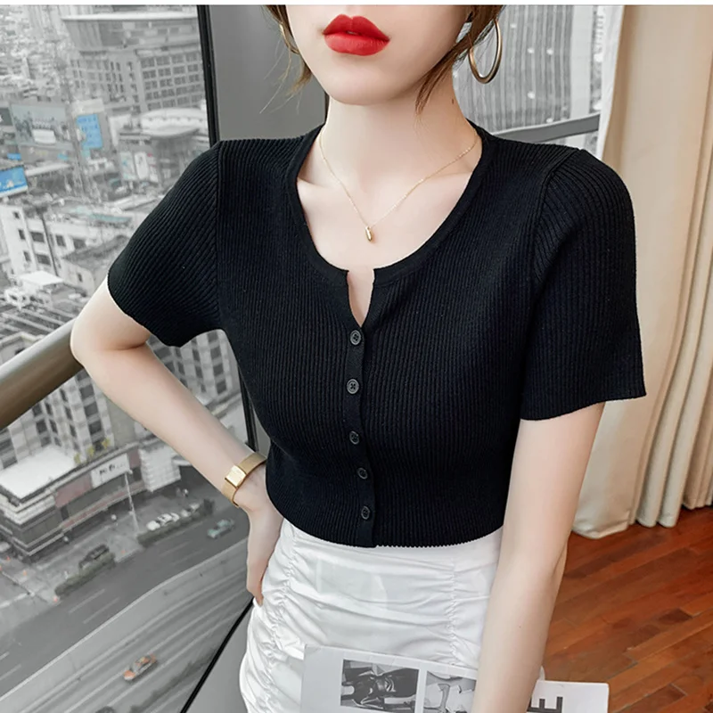 

Короткая дизайнерская тонкая женская Просвечивающая Солнцезащитная рубашка с вырезом свитер вязаная верхняя одежда маленькая накидка