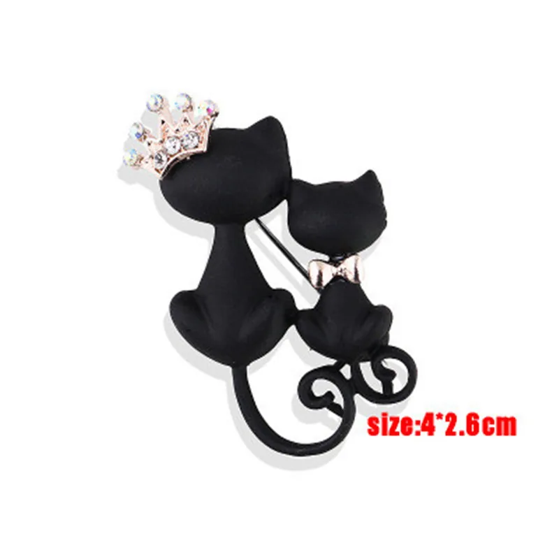 1 шт. загадочная и Элегантная черная брошь с котом украшает Черный кот свитер