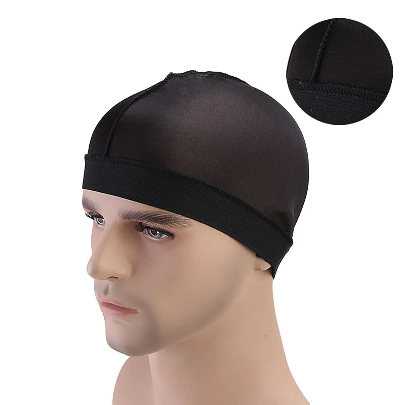 

Dom Cap Elastic Band Silky Wave Cap For Men Breathable Wig Cap Silky Durag Dome Cap For Men Bandanas Hair accessories