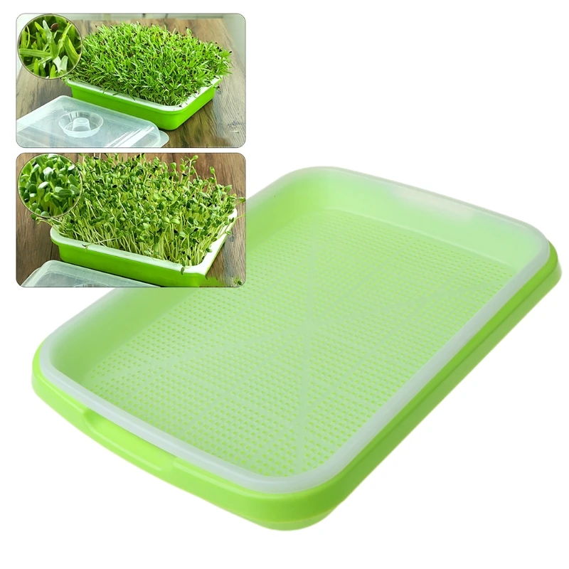 

Seed Sprouter Tray BPA Free PP Soil-Free Wheatgrass Grower Lid Plate Hydroponic P9YB