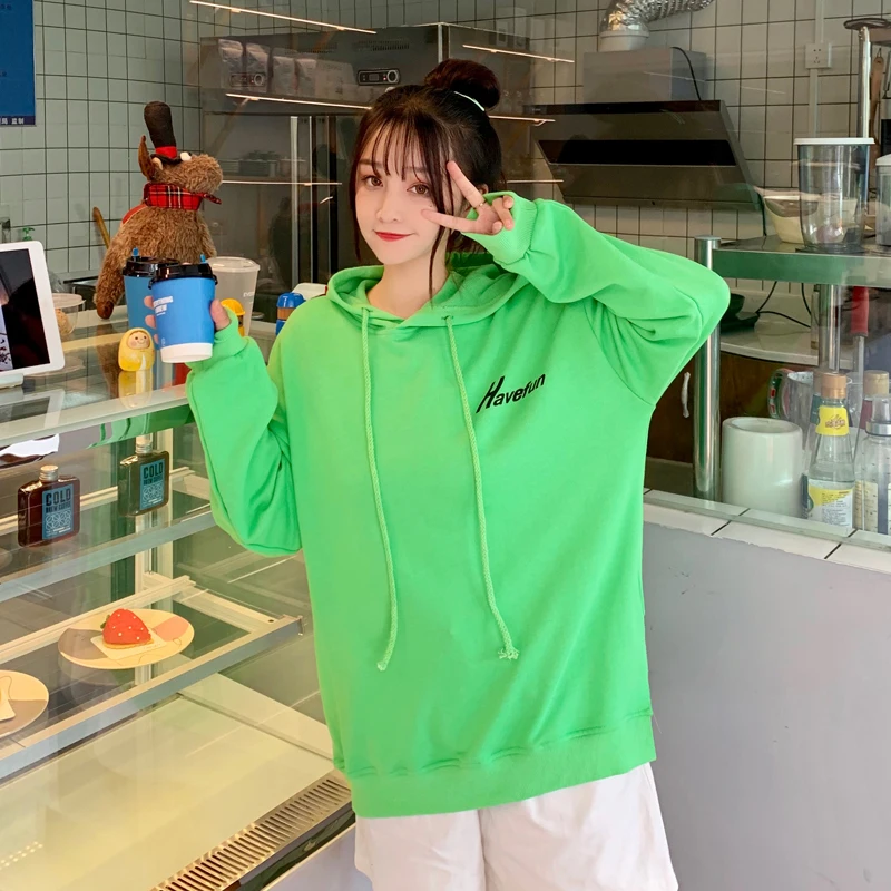 Женская однотонная толстовка с буквенным принтом тонкий розовый Хлопковый